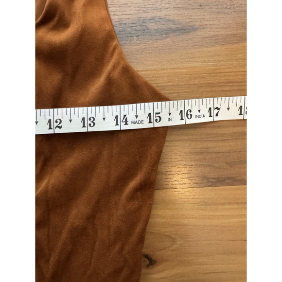 Trixxi Faux Suede Fringe Mini Dress Medium Western Boho Festival Cowgirl Brown - Picture 8 of 10